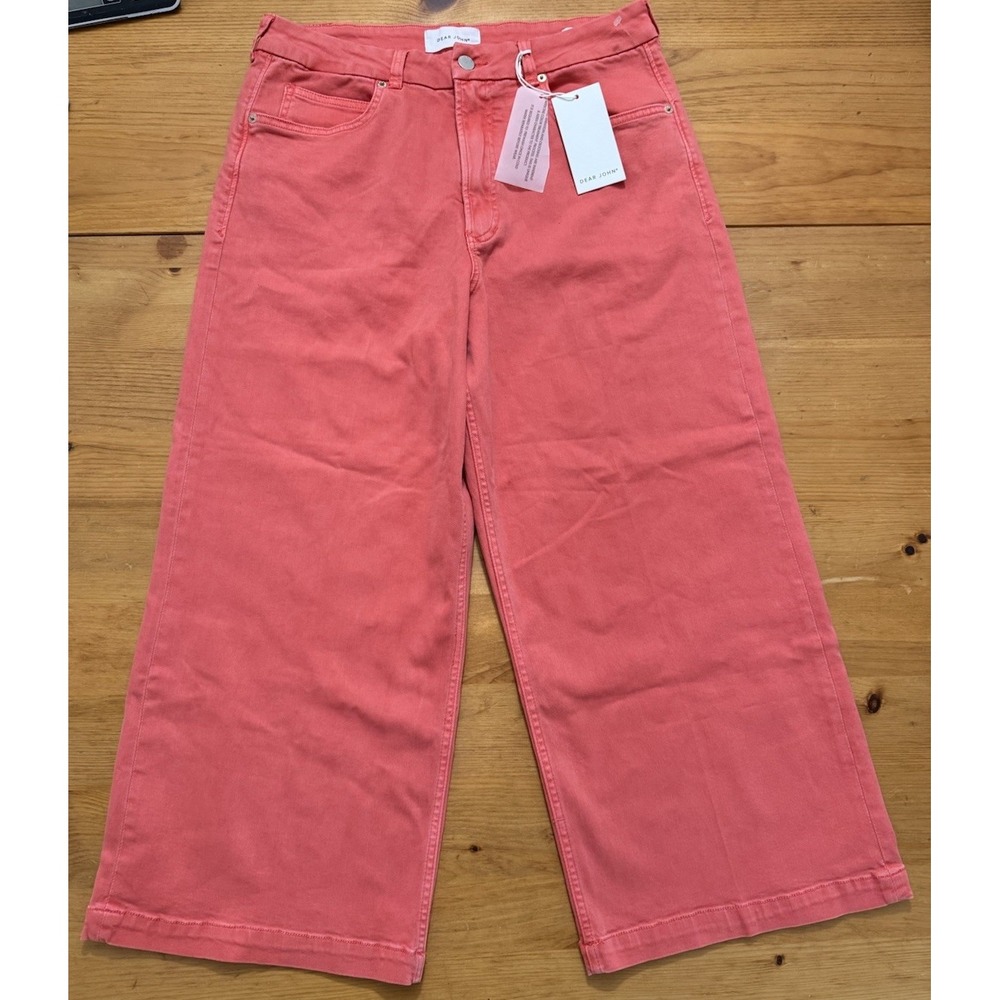 Dear John Audrey Wide Leg Jeans Coral Womens Size 31 Fall Colored Jeans NWT